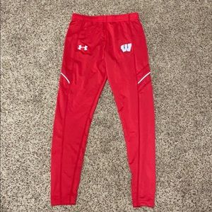 Red Wisconsin badger leggings